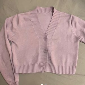 Pastel Purple Cropped Cardigan